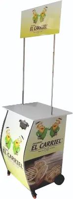 Stand portátil modelo Luna para degustaciones en Bogotá y Colombia